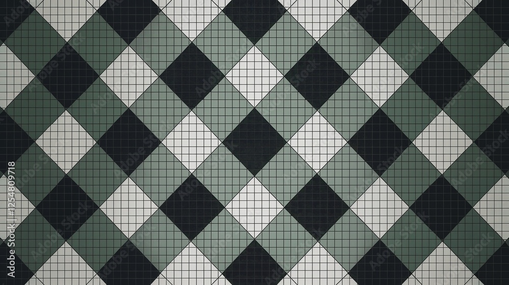 High contrast black and white mosaic background with classic checkerboard pattern featuring alternating tiles High contrast black and white mosaic background with classic checkerboard pattern featuring alternating tiles