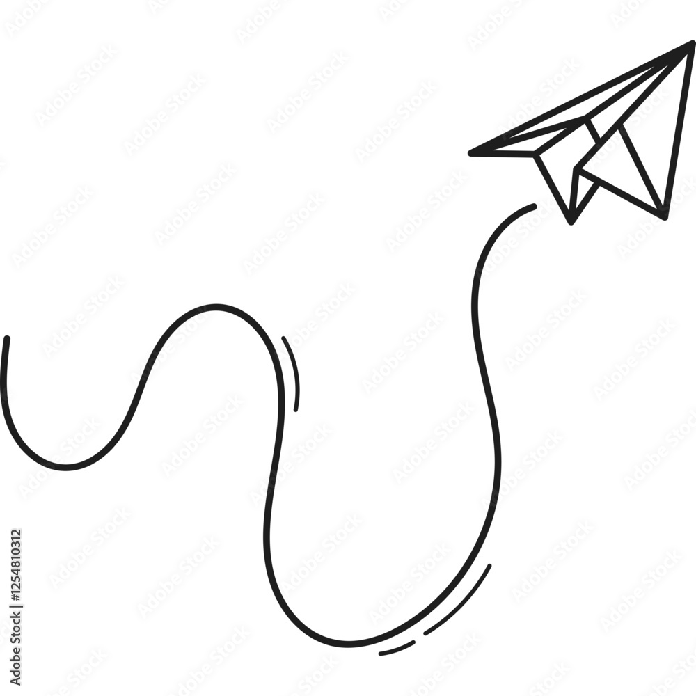 Paper Plane Dotted Line