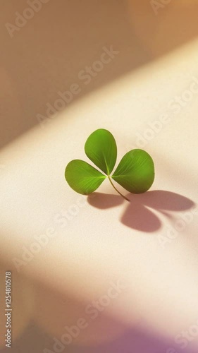 close-up of a clover leave with bright copy space