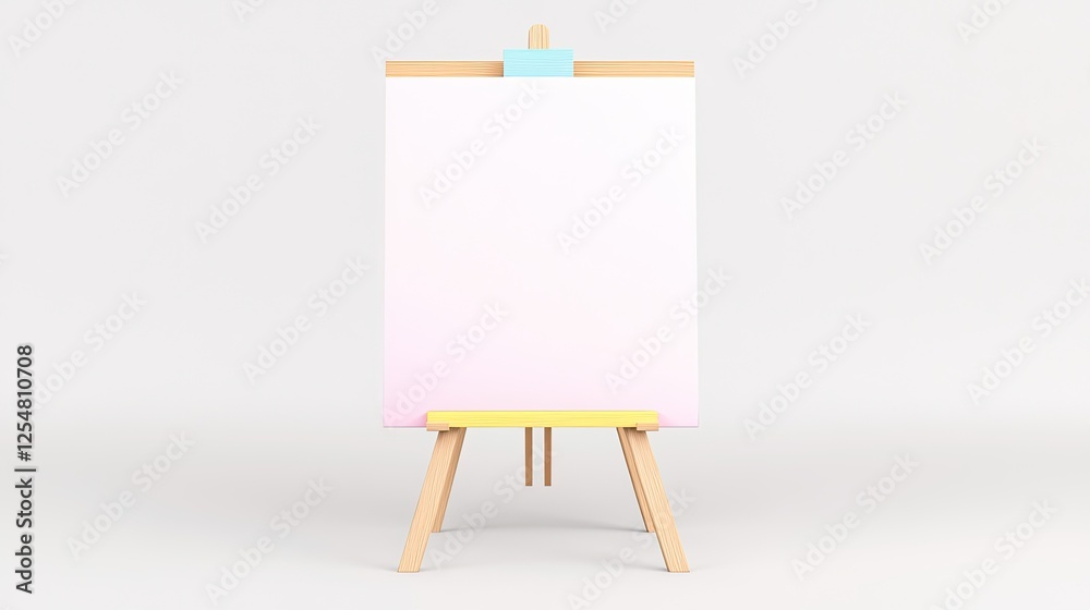 Blank canvas on a wooden easel with a soft gradient background, inviting creativity and inspiration Blank canvas on a wooden easel with a soft gradient background, inviting creativity and inspiration