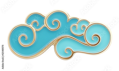 Blue clouds with gold edges