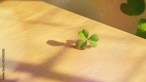 close-up of a clover leave with bright copy space