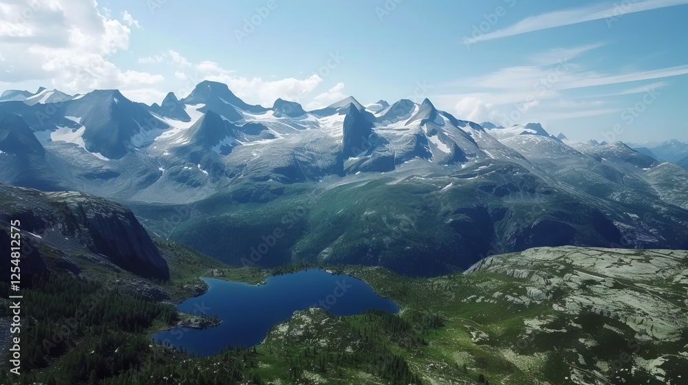 custom made wallpaper toronto digitalBird's-eye view over mountains and mountain lakes