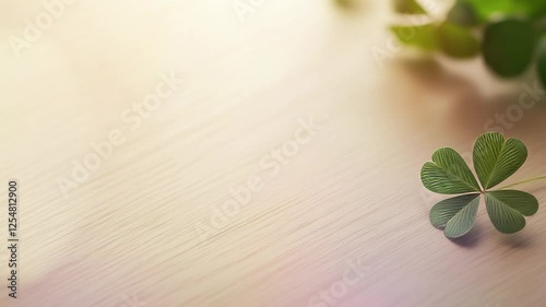 close-up of a clover leave with bright copy space