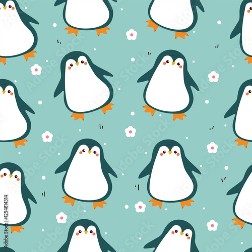 seamless pattern cute cartoon penguin. cute animal pattern for wallpaper, background and gift wrap paper
