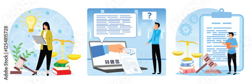 Female lawyer. Online legal advice. Legal advice concept and consultation.