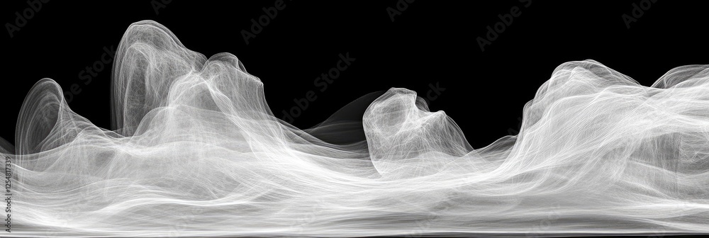 Fototapeta premium White smoke landscape, abstract background, design element