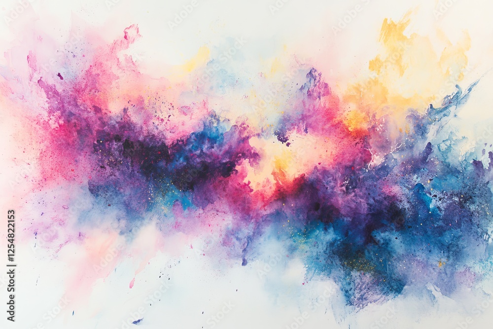Fototapeta premium Abstract watercolor painting, vibrant colors, swirling textures, and dynamic composition.