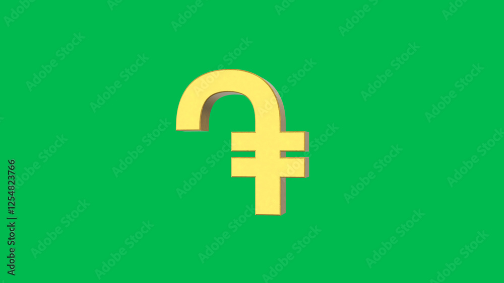 Fototapeta premium Golden Armenian dram Currency symbol. Presentations on Business, Financial, and Marketing Concepts. The Dram is the Currency of Armenia. 3D rendering.
