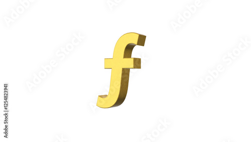 Golden Aruban florin or Antillean guilder Currency symbol. Presentations on Business, Financial, and Marketing Concepts. Aruban florin is the Currency of Aruba. 3D rendering