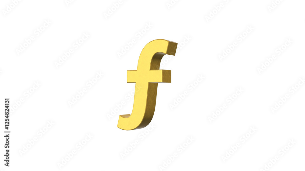 Obraz premium Golden Aruban florin or Antillean guilder Currency symbol. Presentations on Business, Financial, and Marketing Concepts. Aruban florin is the Currency of Aruba. 3D rendering