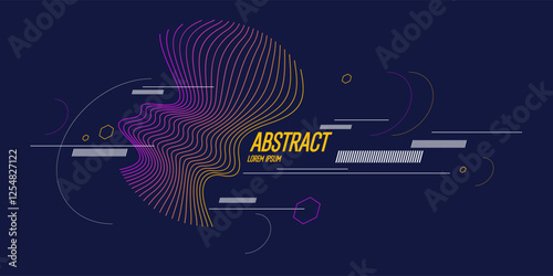 Abstract composition with dynamic and geometric shapes. Modern template for advertising, vector background for design.