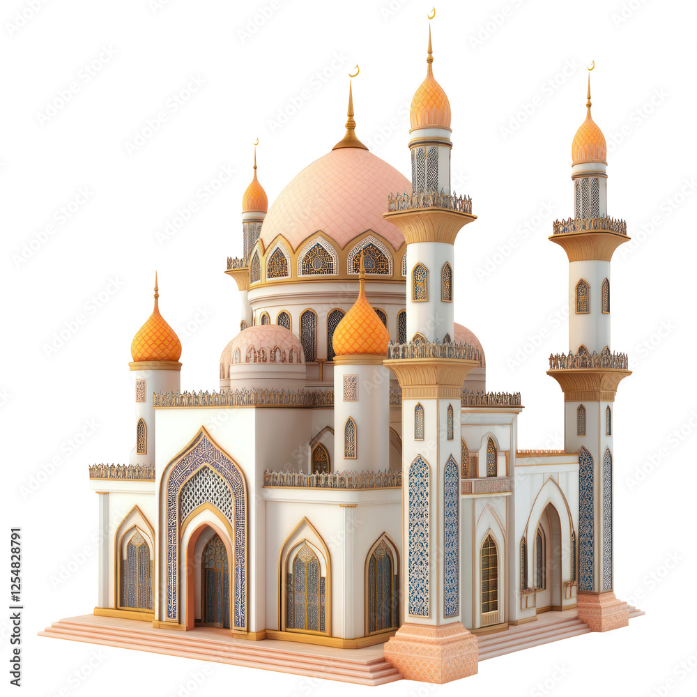 Obraz premium mosque building isolated on white or transparent background
