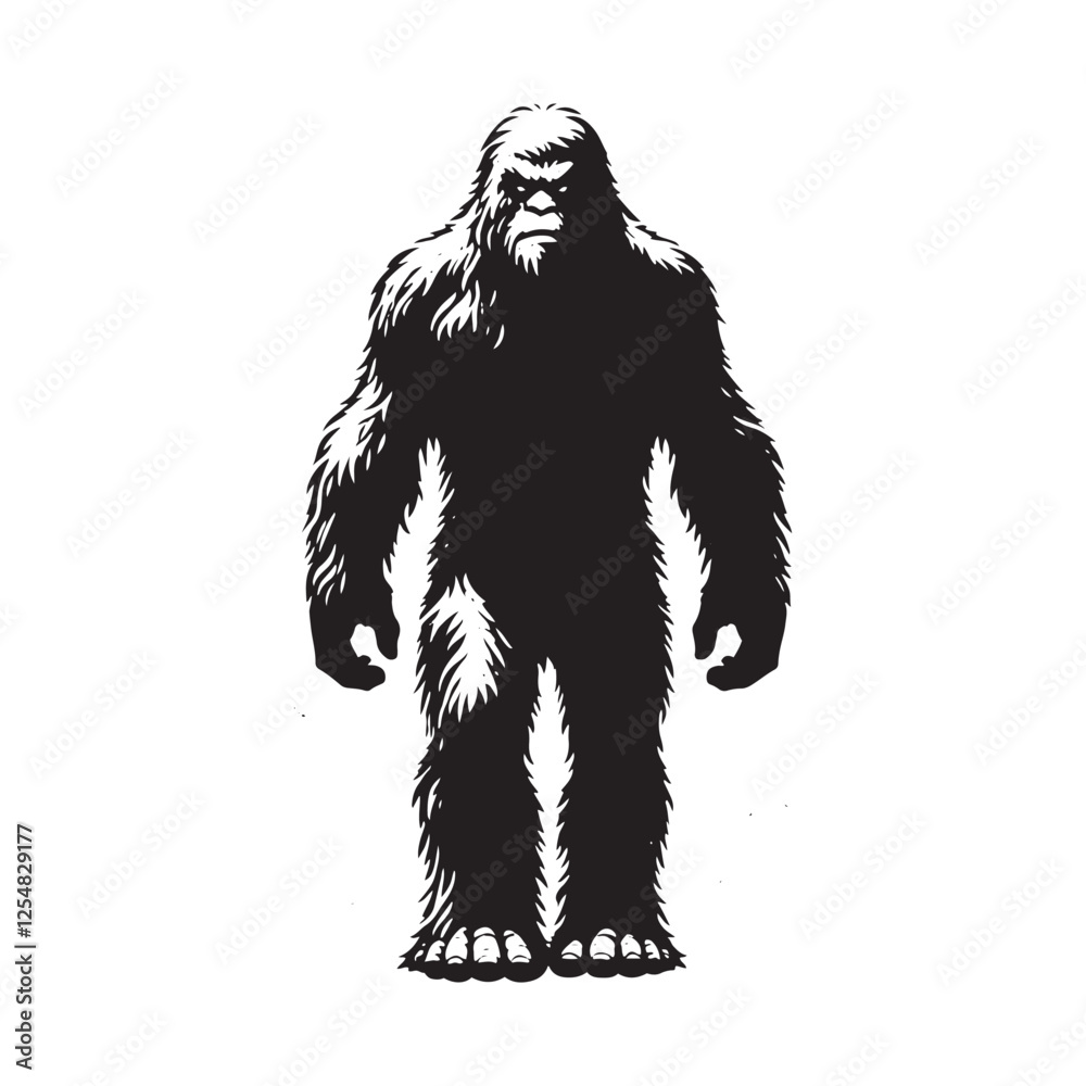 Fototapeta premium Minimalist Yeti Design - Yeti Silhouette - Yeti Vector - Yeti Illustration.