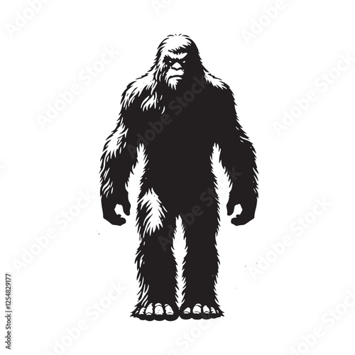 Minimalist Yeti Design - Yeti Silhouette - Yeti Vector - Yeti Illustration. photo