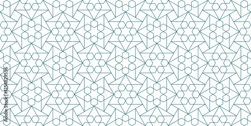  Islamic Geometric Seamless Pattern Background and Fabric