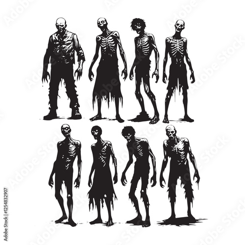 Zombie Vector - Minimalist Zombie Silhouette - Zombie Illustration.