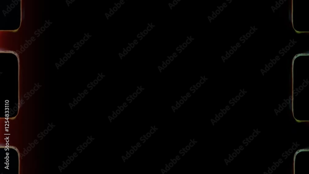 Old film reel burning and melting with sprocket holes