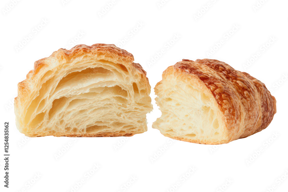 Deliciously Flaky Croissant with Perfect Layers Isolated on White Background Deliciously Flaky Croissant with Perfect Layers Isolated on White Background