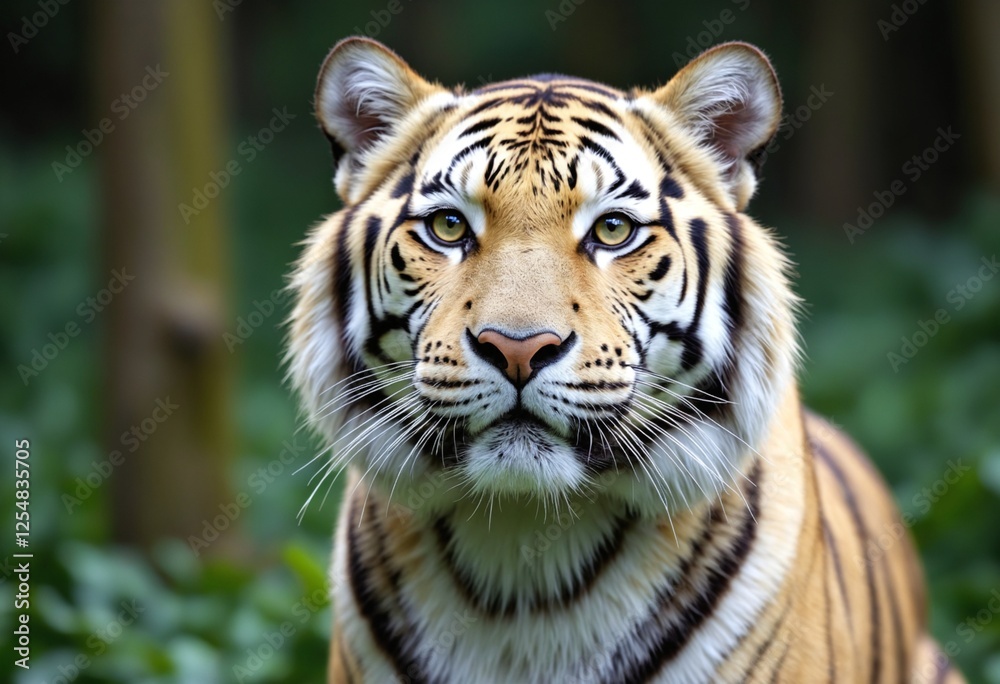 Fototapeta premium Tiger Staring at the camera in forest, World Wildlife Day