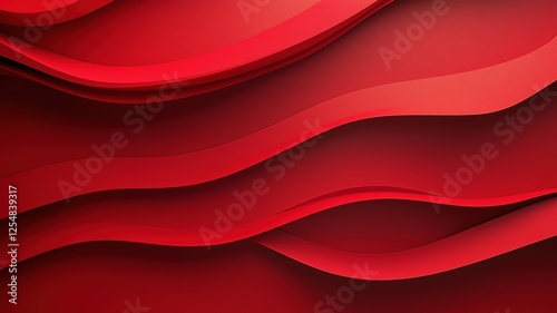 Flowing Waves of Vibrant Red Create Dynamic Art