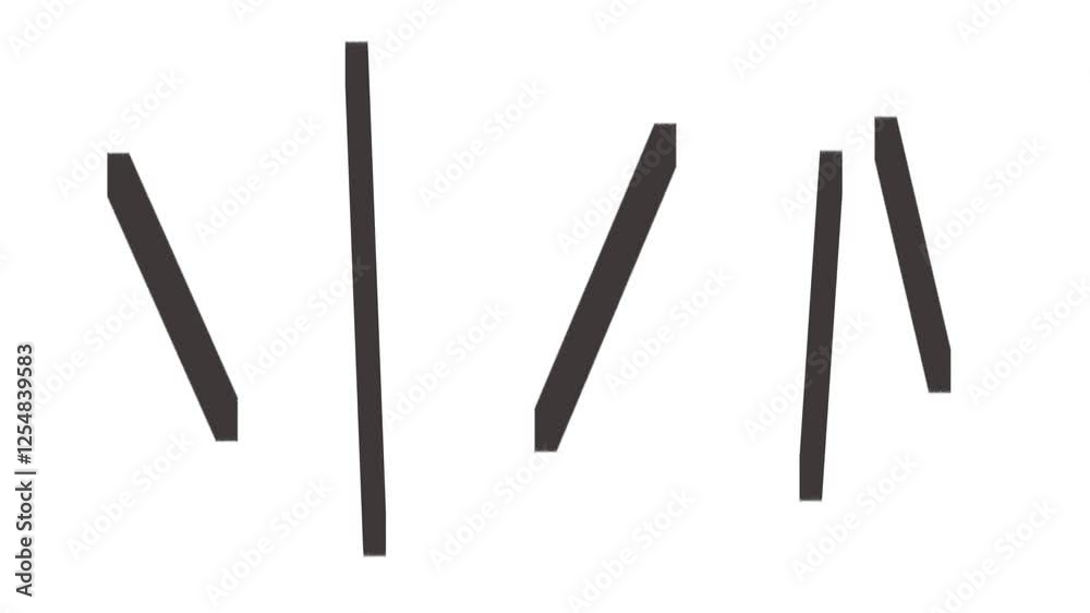 Vertical sticks or stripes appear on the screen with a volumetric shadow effect. Vertical sticks or stripes appear on the screen with a volumetric shadow effect.