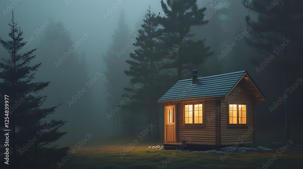 A foggy forest with a warmly lit cabin, symbolizing solitude, peace, and the charm of remote wilderness living
A foggy forest with a warmly lit cabin, symbolizing solitude, peace, and the charm of remote wilderness living