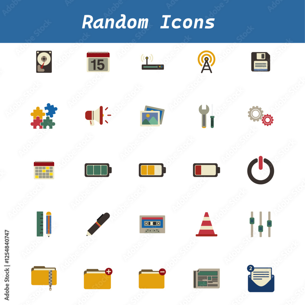 Random Icons Sets vector illustration design Random Icons Sets vector illustration design