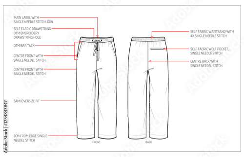 Relax fit trouser Technical Tech pack.