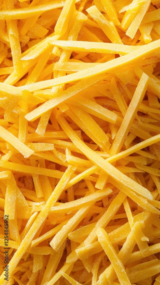 Vibrant closeup of grated yellow cheese with soft shadows Vibrant closeup of grated yellow cheese with soft shadows
