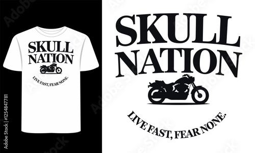 Wild Skull T-Shirt | Gothic Horror Skeleton Grunge Illustration, Rock Streetwear Vector Design