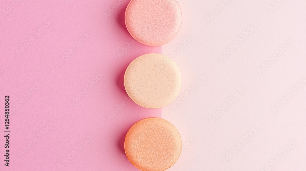 Pastel Makeup Sponges on Pink Background: A Beauty Still Life Pastel Makeup Sponges on Pink Background: A Beauty Still Life