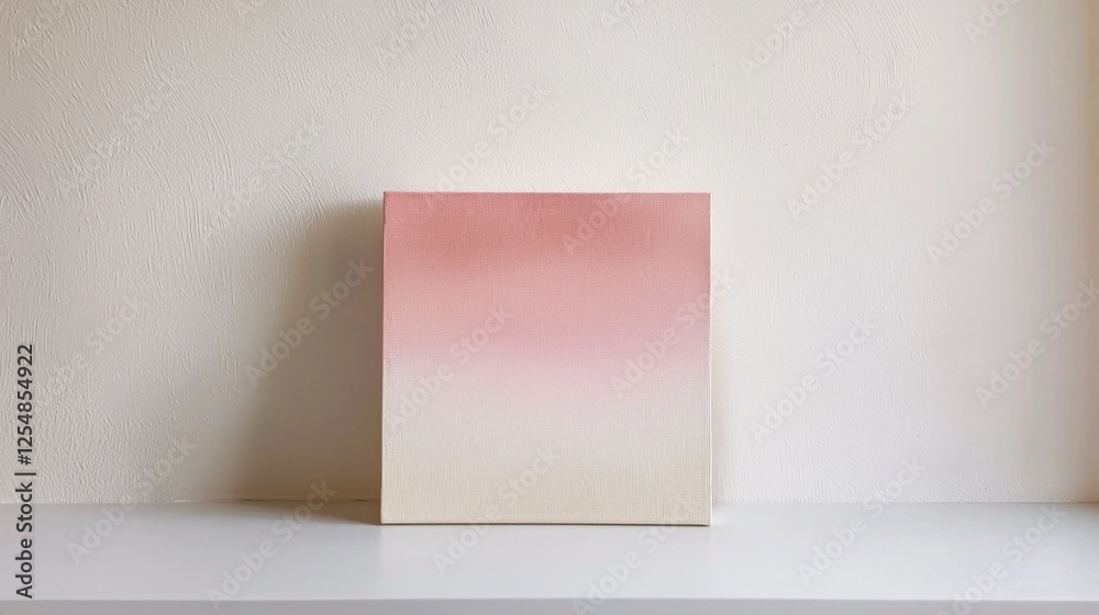 Pink and Cream Gradient Canvas Art on White Shelf Pink and Cream Gradient Canvas Art on White Shelf