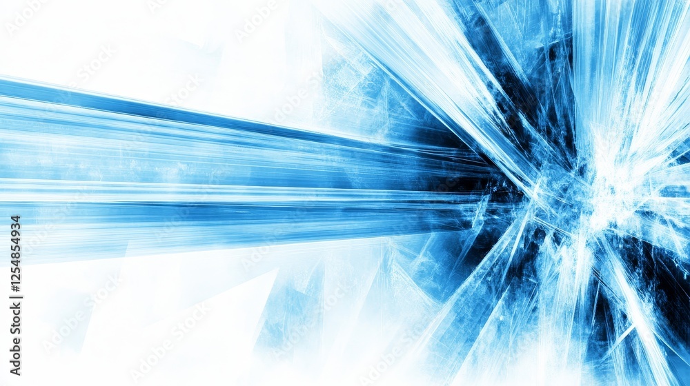 Abstract Blue Fractured Light with Linear Motion and Dynamic Burst for High Technology Visuals