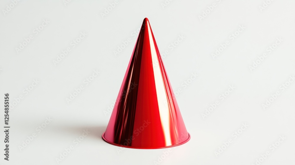 Fototapeta premium Red party hat on white background, celebration