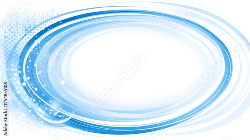 Obraz na płótnie Abstract Blue Oval Frame with Light Effects and Halftone Pattern for Creative Design Elements w salonie