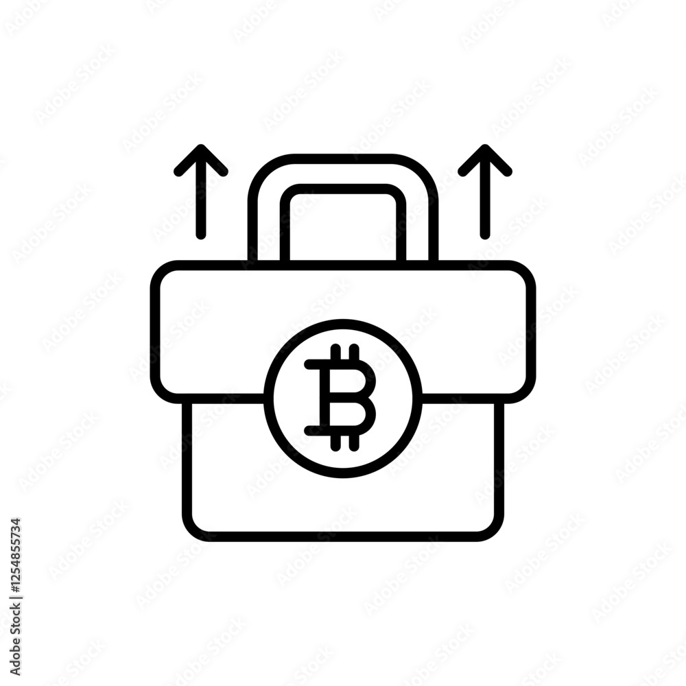 Bitcoin Asset outline icons, minimalist vector illustration ,simple transparent graphic element .Isolated on white background Bitcoin Asset outline icons, minimalist vector illustration ,simple transparent graphic element .Isolated on white background
