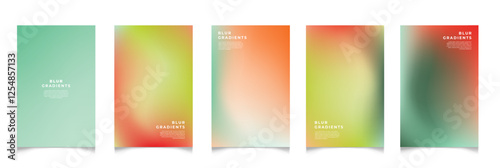 Abstract blur gradient background. Collection. Abstract liquid background. Vibrant color blend. Blurred fluid colors. Gradient mesh. Modern design template for posters, ad banners, brochures ,web.