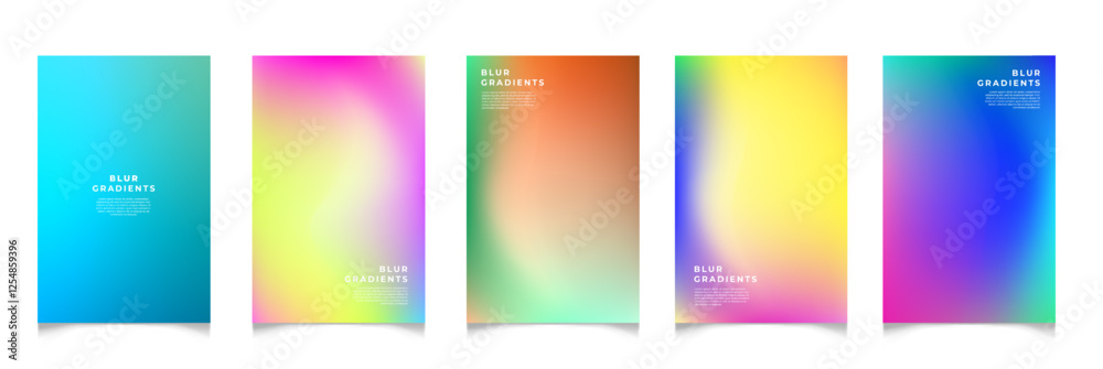 Obraz premium Abstract blur gradient background. Collection. Abstract liquid background. Vibrant color blend. Blurred fluid colors. Gradient mesh. Modern design template for posters, ad banners, brochures ,web.