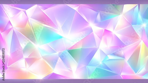 Wallpaper Mural Abstract Crystal Pattern Design With Geometric Polygonal Shapes And Iridescent Colors Torontodigital.ca