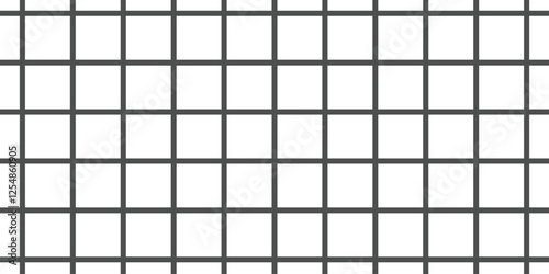 Texture of graph paper, Gray grid line paper sheet. Grid, mesh. Plotting paper, graph paper and coordinate paper texture, pattern. Black large square cell simple graphic grid. Design eps 10. 