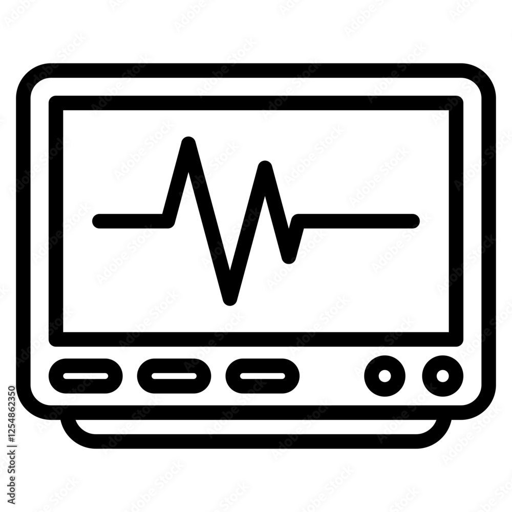 Ecg Monitor Icon Element For Design Ecg Monitor Icon Element For Design