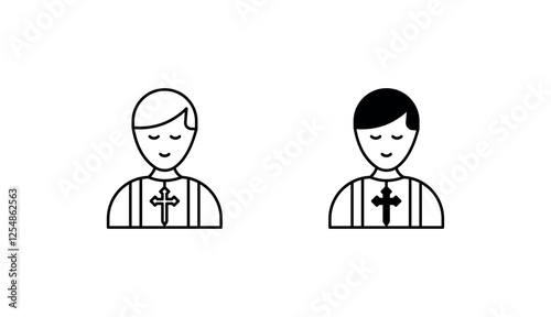Priest icon design with white background stock illustration