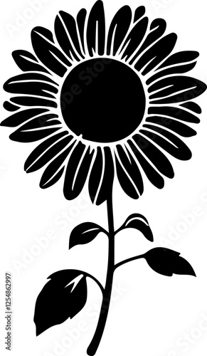 "Sunflower Silhouette Vector Art, Simple Sunflower Design, Abstract Sunflower Illustration, Minimalist Sunflower Art, Sunflower Clip Art, Elegant Sunflower Silhouette, Sunflower Shape Vector, Sunflowe