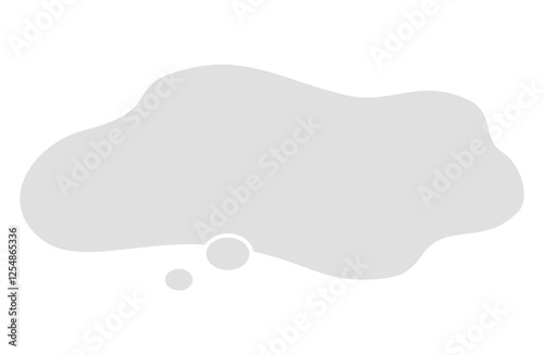 もやもやした想像吹き出しベクターイラスト シンプル 流体シェイプ グレー 灰色 