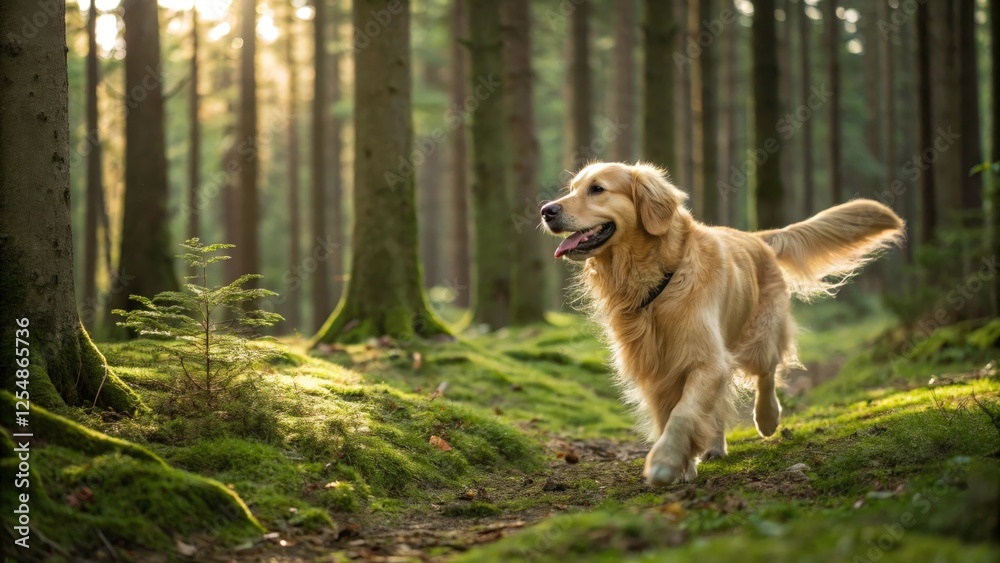 golden retriever running in the park