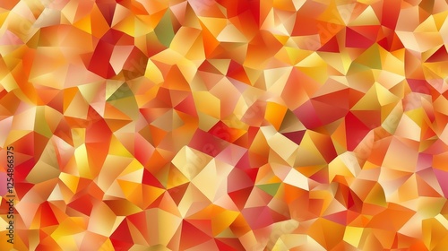 Abstract Geometric Multicolored Pattern With Orange Yellow And Red Polygonal Shapes Design photo