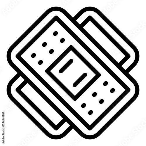 Bandage icon, showing two crossed bandages, a symbol of first aid and wound care.