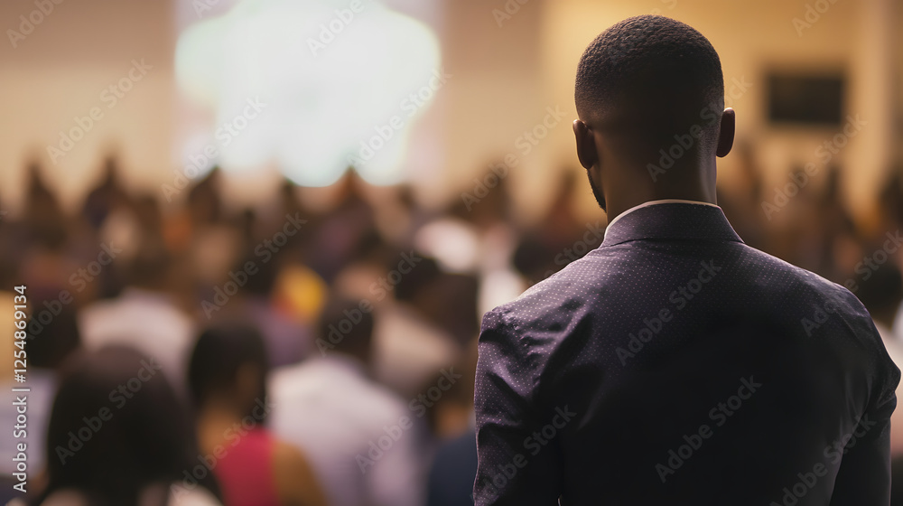 Blurred background of business people sitting in the conference room, listening to a presentation and taking notes during a workshop or meeting Blurred background of business people sitting in the conference room, listening to a presentation and taking notes during a workshop or meeting