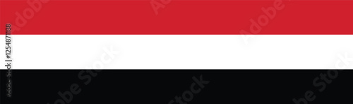 Flag of Yemen. Yemen flag long banner digital vector illustration